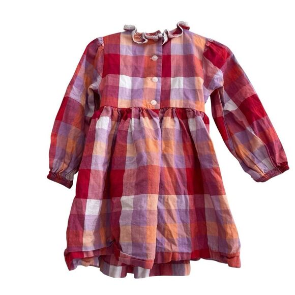 Bonnie Baby Baby Girl Harvest Smocked Long Sleeve Plaid Dress 24M NWOT - Picture 6 of 8